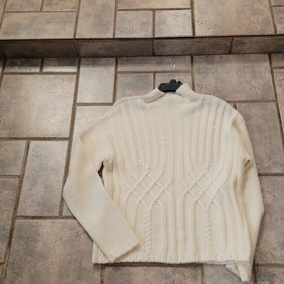 NWT Donna Karan Off White Knit Sweater sz L - Picture 12 of 14